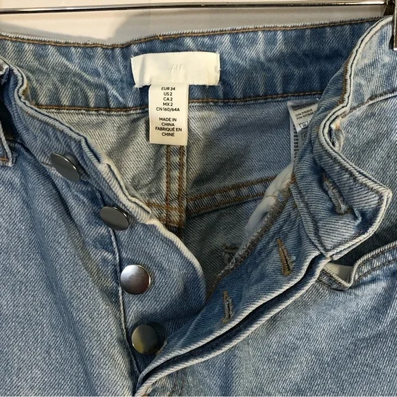 H&M 5-Pocket Wide High Jeans -Wash Denim - Picture 10 of 13